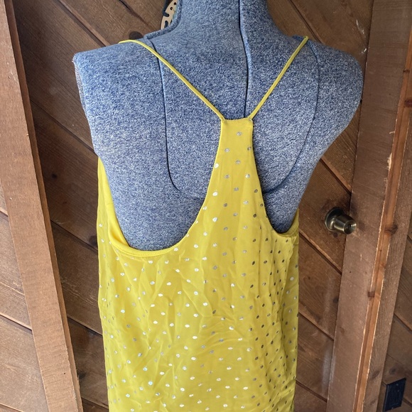 Sunny yellow top with silver polka dots L - Picture 4 of 6